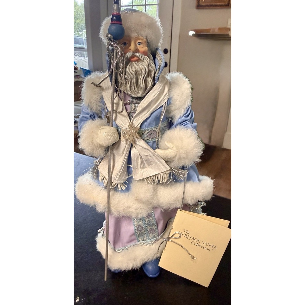 Midwest Heritage Santa Papa Frost Figurine Fabric Mache Signed Org Tags VTG